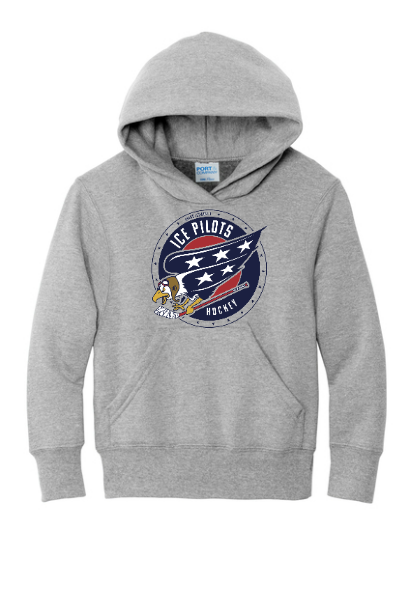 2025 Ice Pilots Team Store Youth Hoodie With Printed Logo