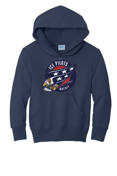 2025 Ice Pilots Team Store Youth Hoodie With Printed Logo