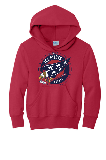 2025 Ice Pilots Team Store Youth Hoodie With Printed Logo