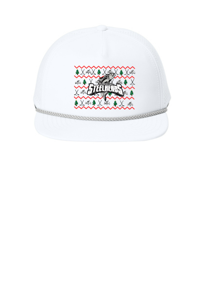 JR Steelheads 2025 Holiday Ogio Rope Performance Cap With Patch (White)