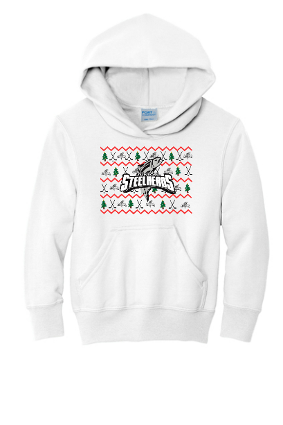JR Steelheads 2025 Holiday Youth Hoodie Pc90YH