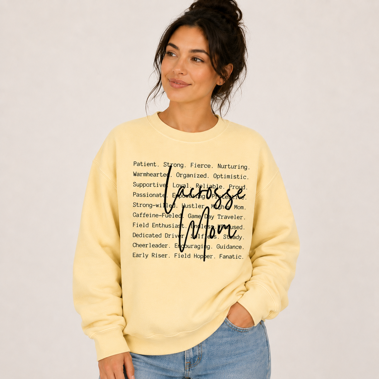 Lacrosse Mom Writing Crewneck