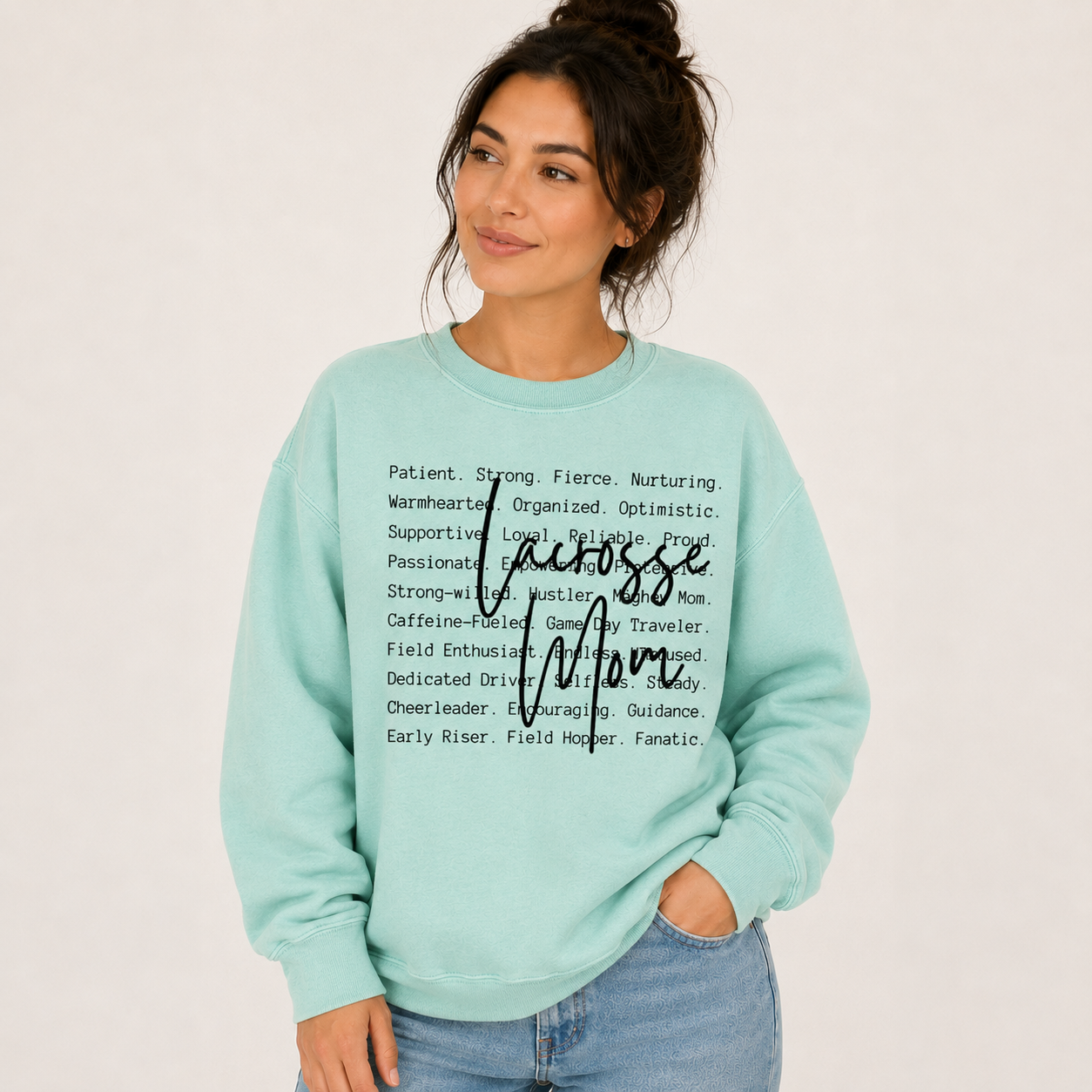 Lacrosse Mom Writing Crewneck