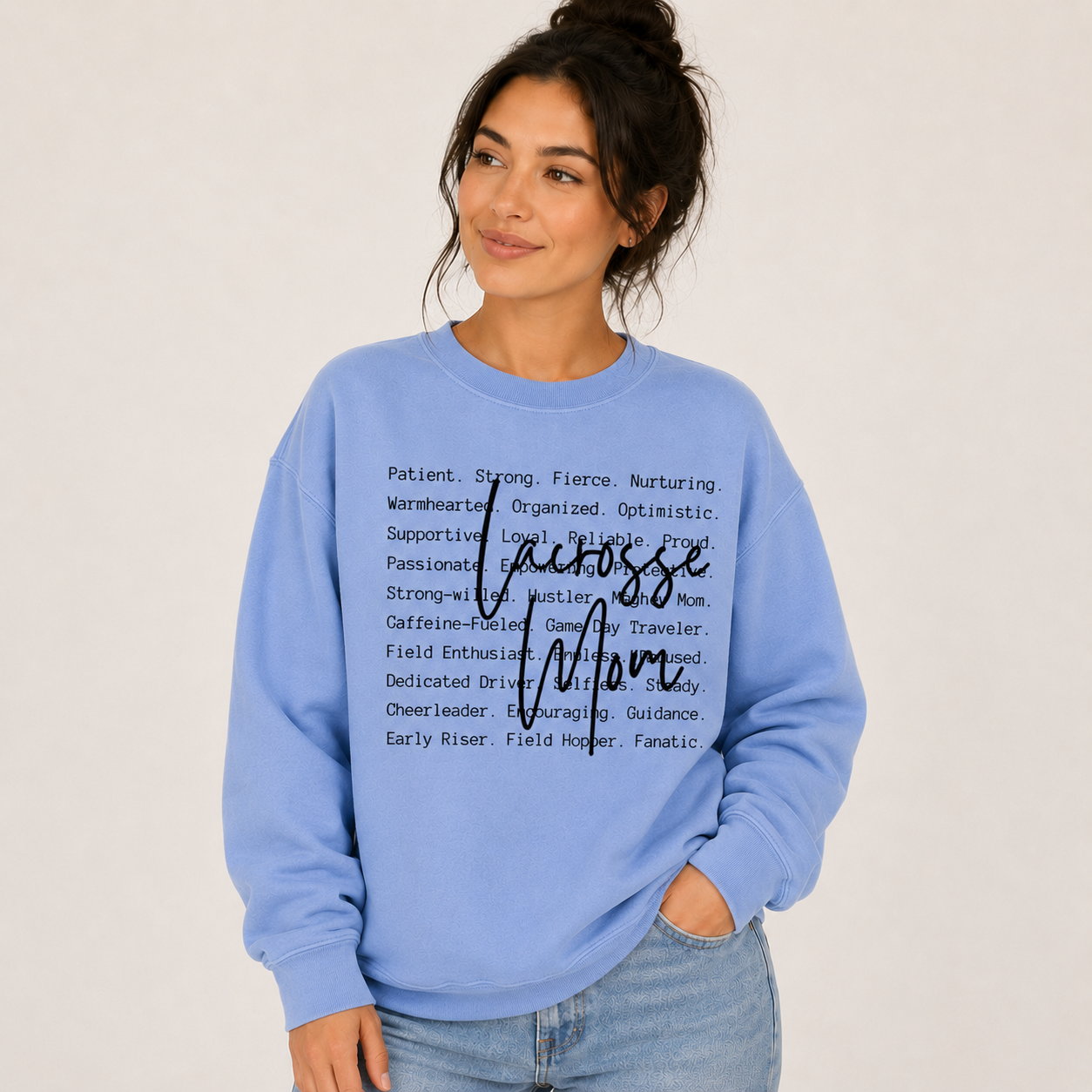 Lacrosse Mom Writing Crewneck