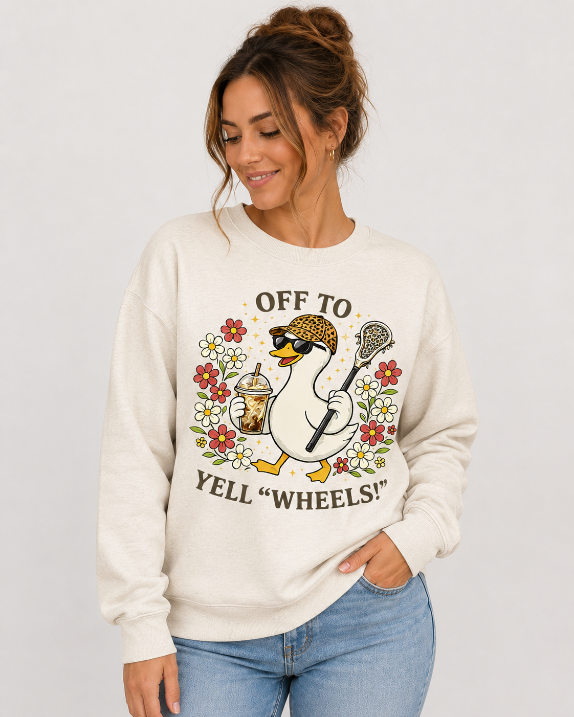 Off To Yell Wheels Crewneck