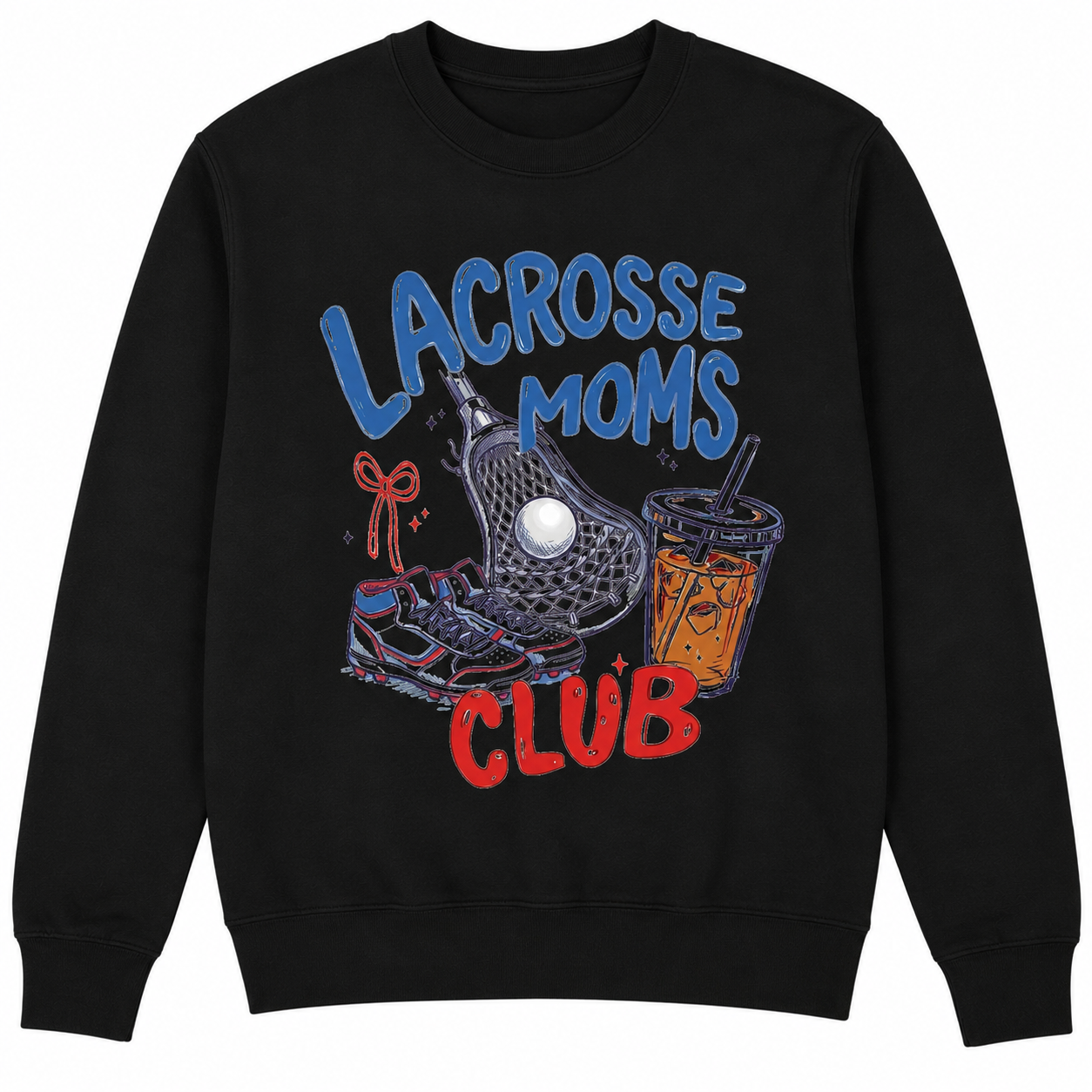 Retro Lacrosse Moms Club Crewneck Bella Canvas